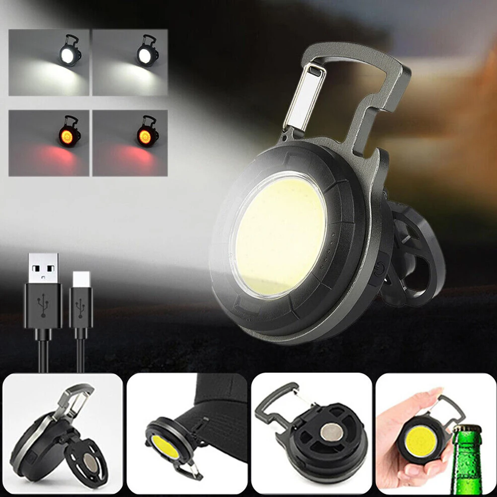 Mini LED Žibintuvėlis Nešiojamas USB Įkrovimo Darbą Šviesos 500 Liumenų Šviesus Pultelio Šviesos Maža Kišenė Žibintai, Lauko 5