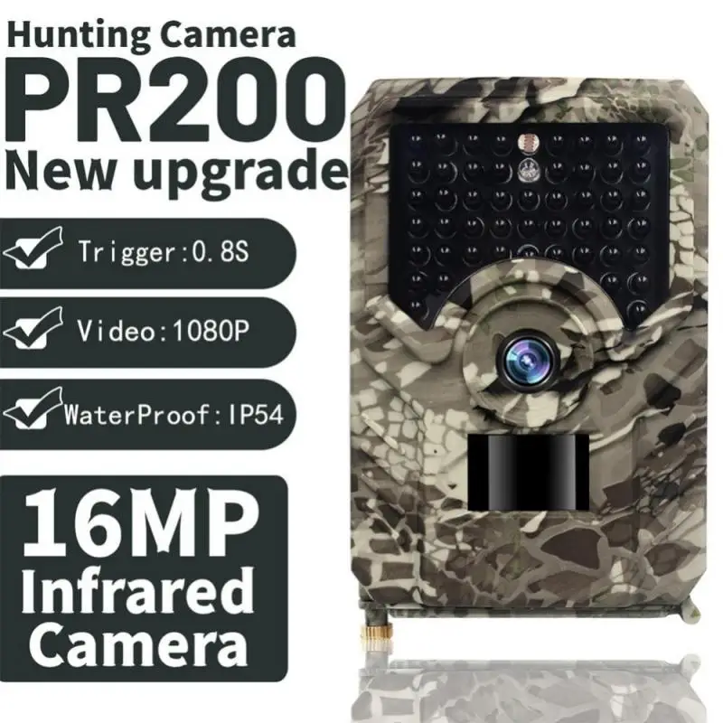 PR200PRO Medžioklės Takas Camera 16MP 1080P Infraraudonųjų spindulių Naktinio Matymo Judesio Aktyvuota Spąstus Medžioklės Žaidimas IP56 Vandeniui Laukinės gamtos Kameros