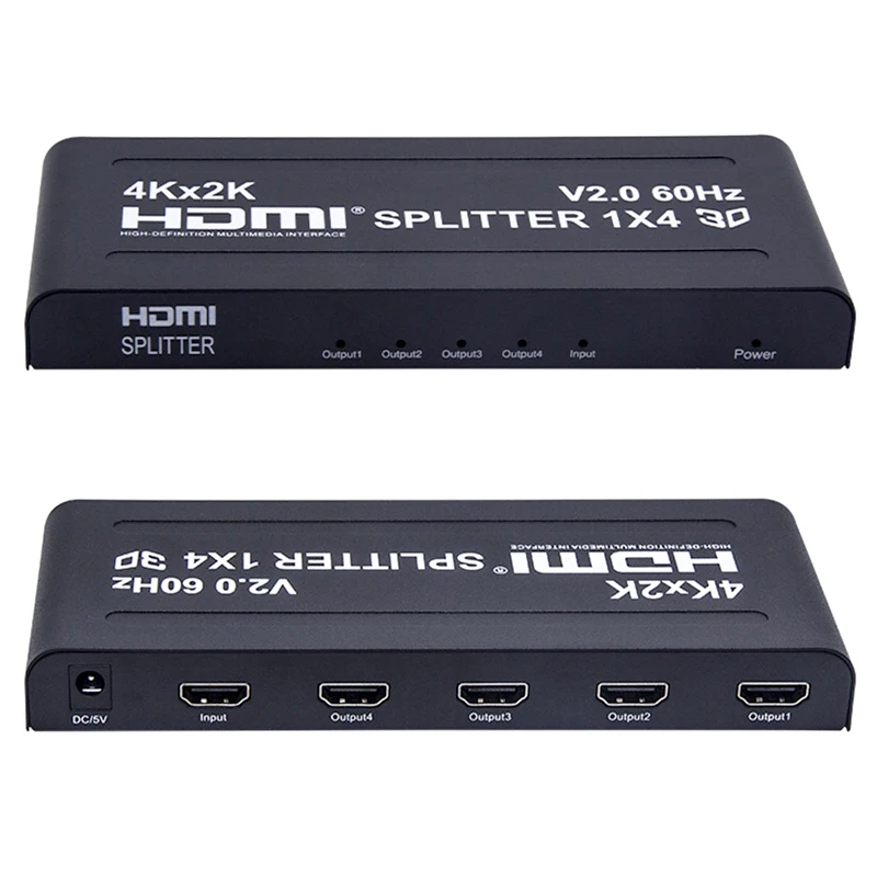 1-4 iš HDTV Splitter HDMI Suderinamus 4K 60 hz 1080P Video Konverteris, 1x4 Metalo Stiprintuvo Langas HDTV DVD PS3 Xbox