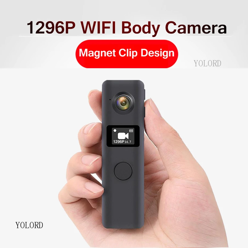 Mažas Kūnas Kamera 1296P Mini Jojimo Dviračiu Nešiojami Cam 4Hours DVR Įrašymo APP Kontrolės WIFI AP P2P vaizdo Kamera Balso Video Foto 3