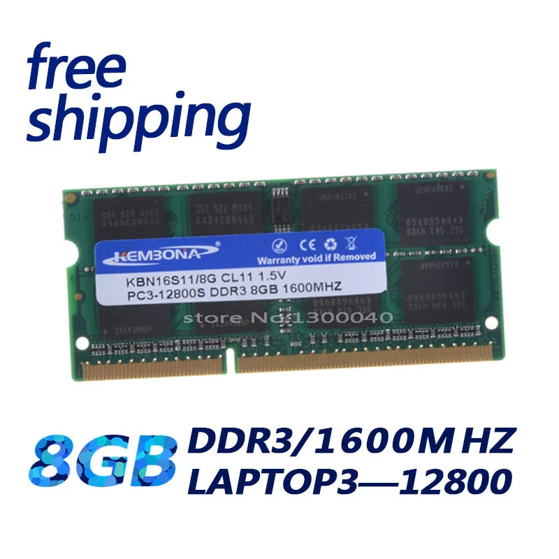 KEMBONA 1 600mhz DDR3 8GB 1,5 V 204-Pin visiškai Naujos, Sandarios SODIMM Atminties Ram Memoria Laptop Notebook Gyvenime nemokamas pristatymas 2