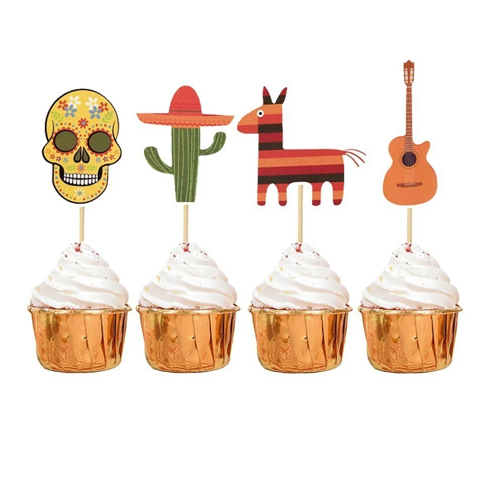 1Set Meksikos Fiesta Šalies Alpaka Kaktusas Skrybėlę Donkey Cupcake Topper Baby Shower Pyragas Apdaila Vasaros Vestuvių, Gimtadienio Prekes