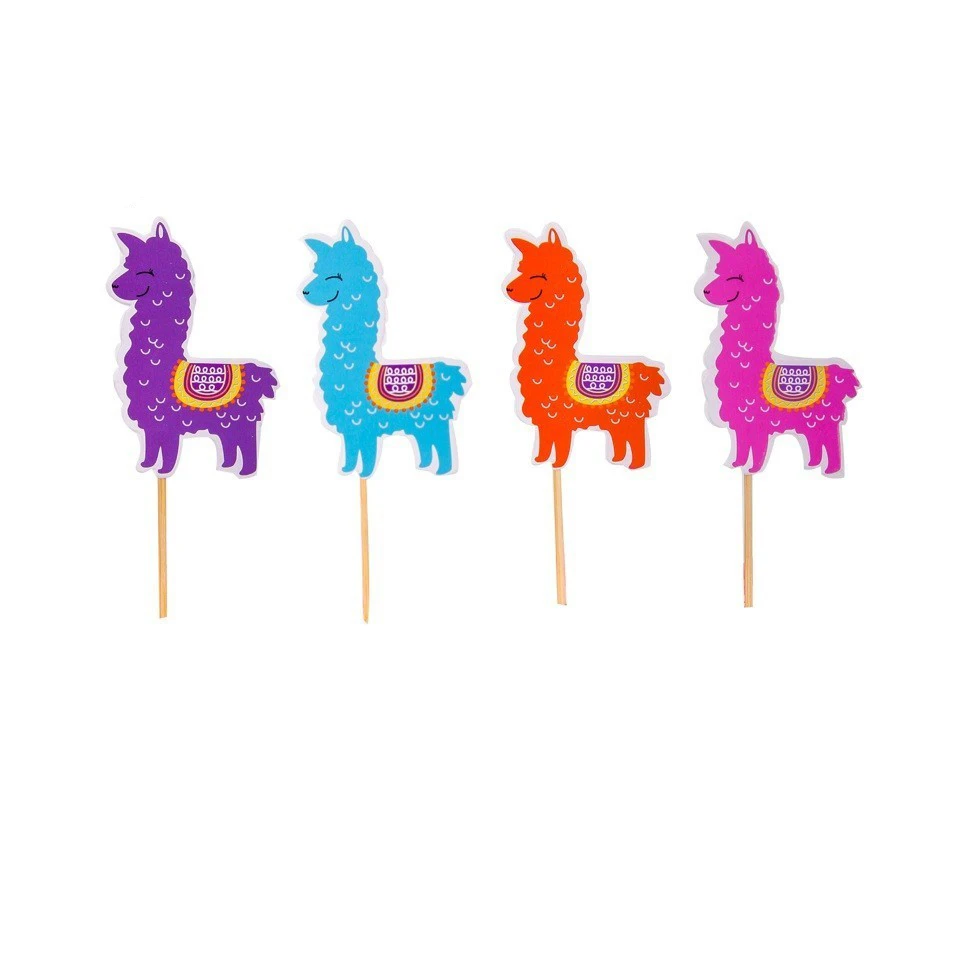1Set Meksikos Fiesta Šalies Alpaka Kaktusas Skrybėlę Donkey Cupcake Topper Baby Shower Pyragas Apdaila Vasaros Vestuvių, Gimtadienio Prekes 3