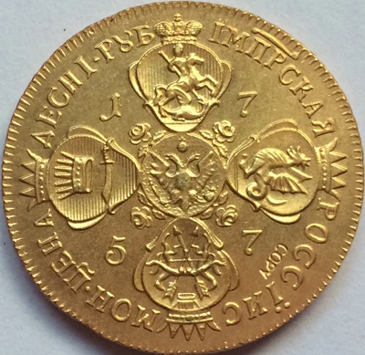 24-K auksu rusijos Monetas 1757 kopijuoti 30mm