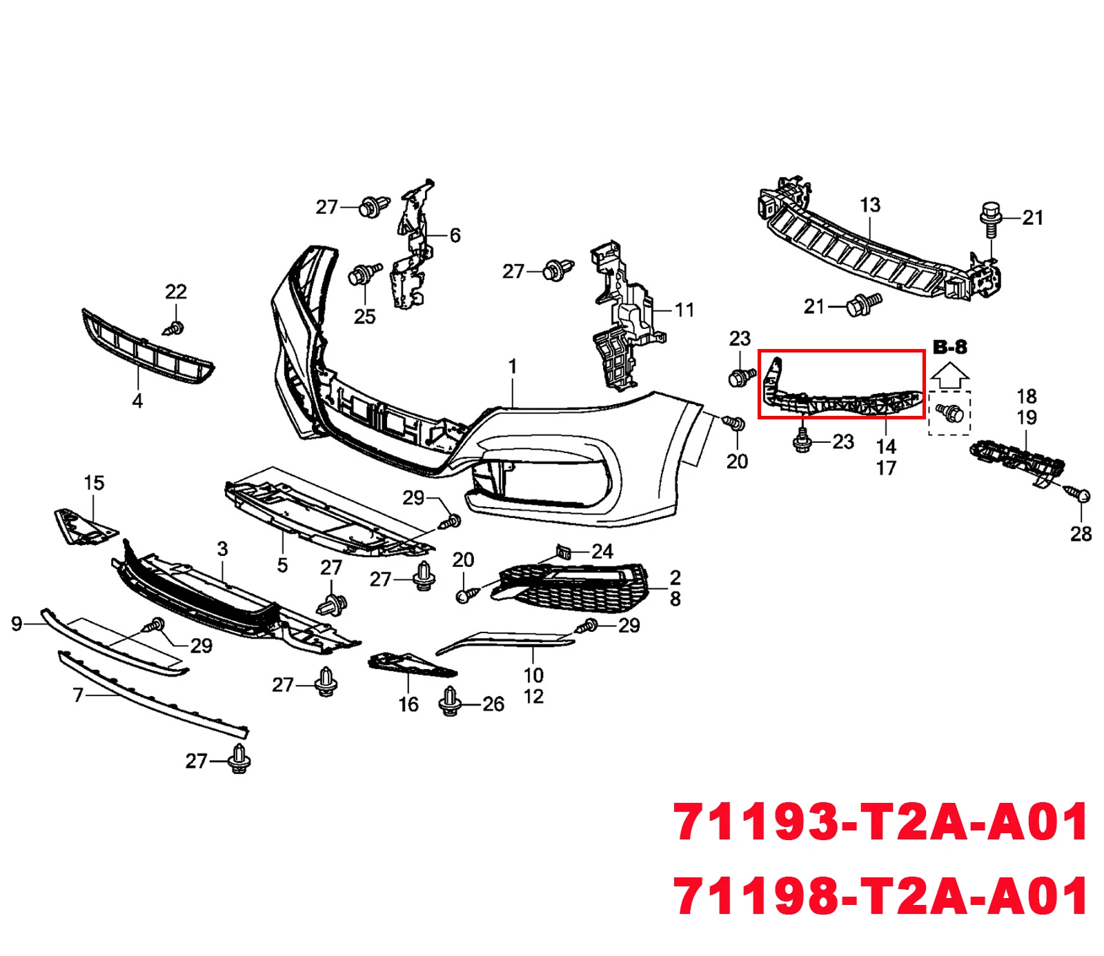 Honda Accord 2013-2017 Automobilio Bamperio Laikiklis Laikikliai Tarpiklis Kairėn, Dešinėn Poros Šoninių Šviesų Mount Support 71193 71198-T2A-A01 0