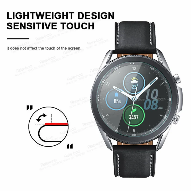 3pcs apsauginis Stiklas samsung Galaxy Žiūrėti 3 45mm 41mm Watch3 45 41 mm screen protector Cover Kino Smart watch Priedai