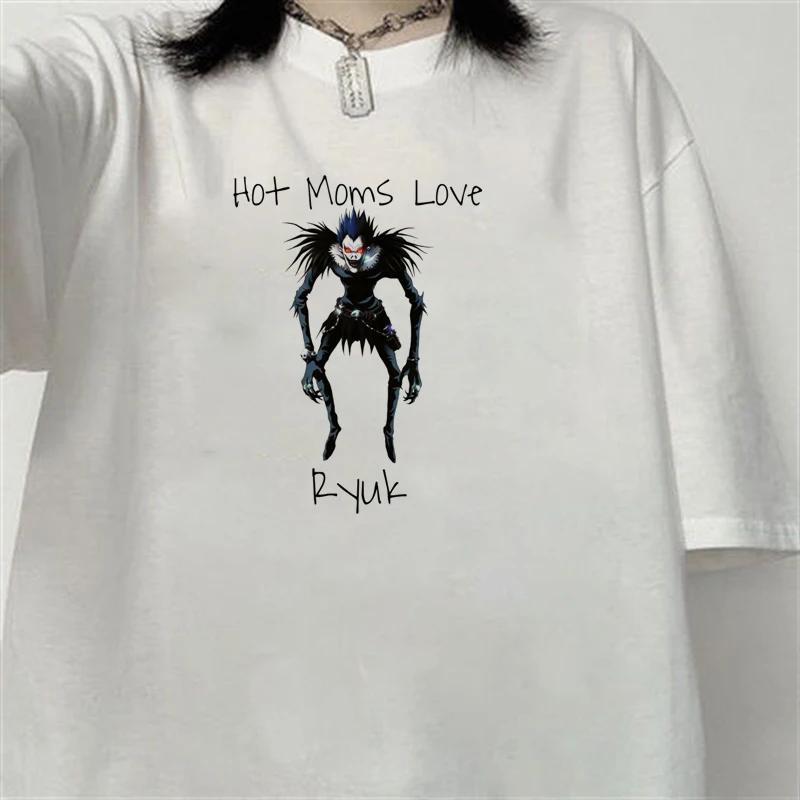 Death Note, T-marškinėliai Moterims Pulovers Karšto Mama, Myliu Ryuk Grafika Atspausdinta Tee Marškinėliai Medvilnės trumpomis Rankovėmis Negabaritinių T Marškinėliai, Unisex
