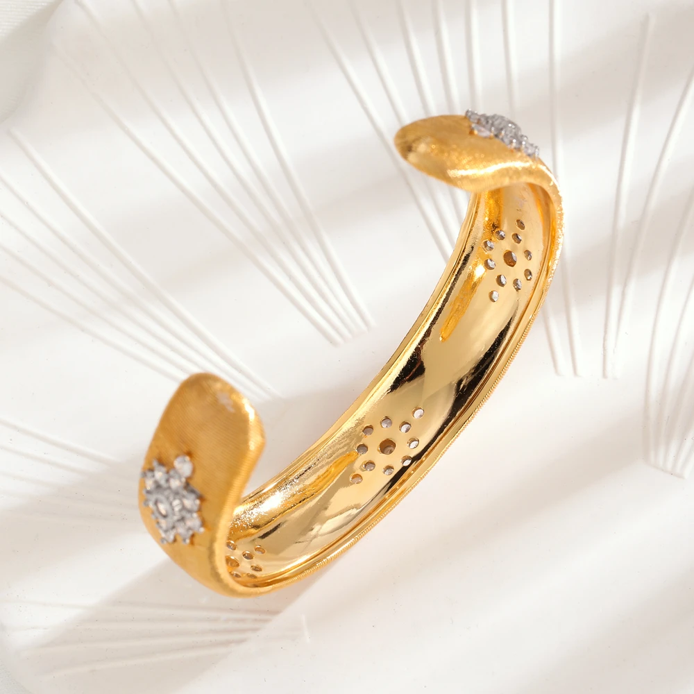 Europos ir Amerikos teismas retro italijos Buccella apyrankę šilko amatų dviejų spalvų auksu ponios žiedo su deimantu, graviravimas 2