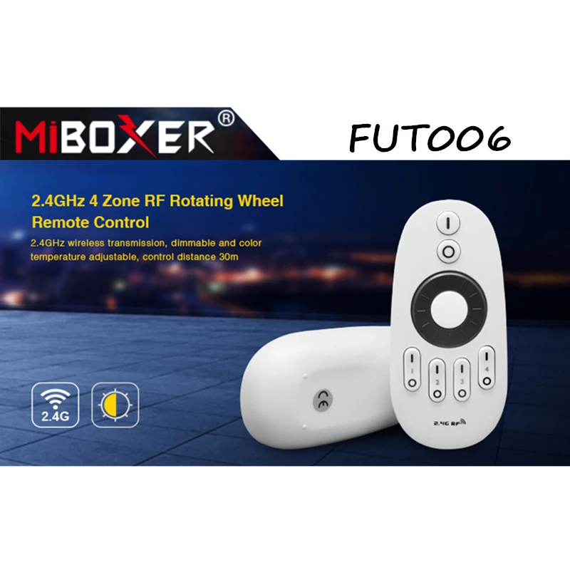 Miboxer FUT006 2.4 GHz, 4 Zona Besisukančių Ratų BMT Nuotolinio Valdymo 30m LED Šviesos Nuotolinio Lemputes Valdytojas Touch RF Belaidžio Nuotolinio valdymo 4