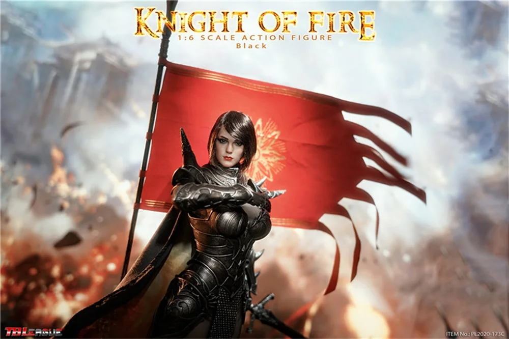 1/6 TBLeague PL2020-173C Moterų Knight of Fire Warrior Juoda Versija, Pilnas Komplektas Dovanų Modelio Gerbėjai Kolekcionavimas 5