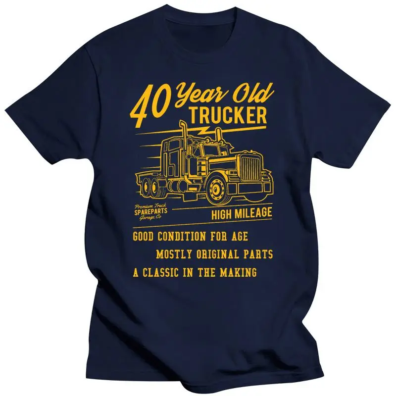 2022 Naujas Juokingi 40 Metų Sunkvežimio vairuotojas Šūkis & Sunkvežimio Vairuotojas Transportu Motyvas Už 40 Gimtadienį, Jubiliejų Dovana Mens Black T-Shirt Viršų 4