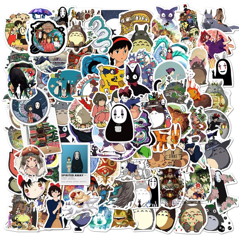 10/50/100vnt/Set Hayao Miyazaki Anime Lipdukai Animacinių filmų Grafiti Lipdukai 