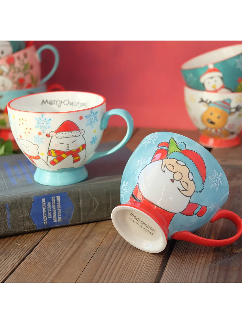 Vaikų dovana Kalėdų vandens puodelį Keraminės kavos puodelio Pora taurės Pusryčiai taurės Didelis spalvų office vandens puodelis gali būti šildomas