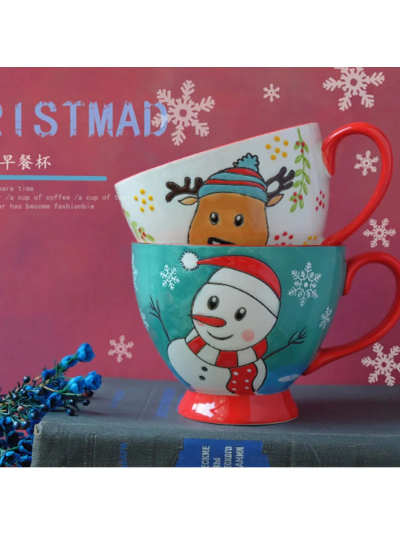 Vaikų dovana Kalėdų vandens puodelį Keraminės kavos puodelio Pora taurės Pusryčiai taurės Didelis spalvų office vandens puodelis gali būti šildomas 3