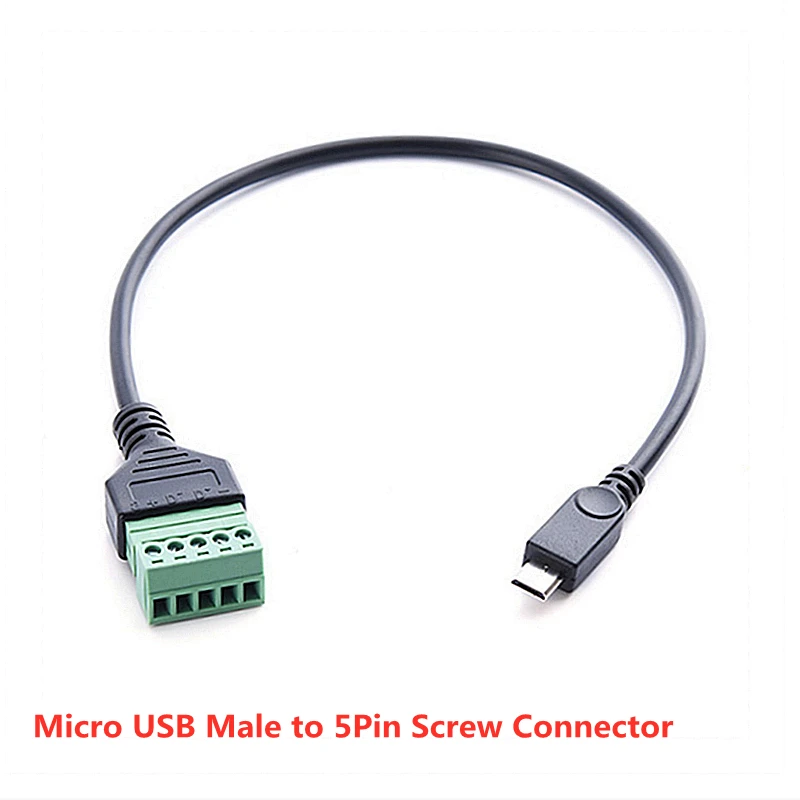 USB Micro Vyrų ar Moterų Tipas-C Male USB 2.0 Male Mini USB Vyras į 5Pin Varžto Jungtis su Shield Terminalo Kištuko Adapterio Kabelis 3