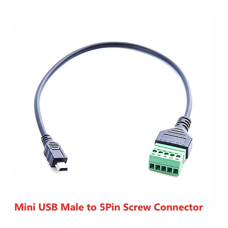 USB Micro Vyrų ar Moterų Tipas-C Male USB 2.0 Male Mini USB Vyras į 5Pin Varžto Jungtis su Shield Terminalo Kištuko Adapterio Kabelis 4