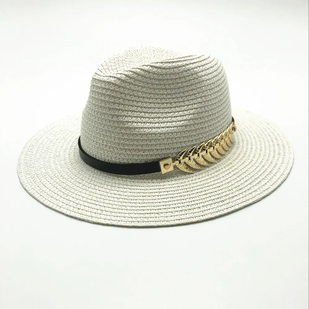 2018 naujas Vasaros Britų Diržo Derliaus Trilby butas kraštais šiaudų skrybėlę Ant saulės, skrybėlę, Ponia, mados paplūdimio skrybėlę Unisex Džiazo skrybėlę