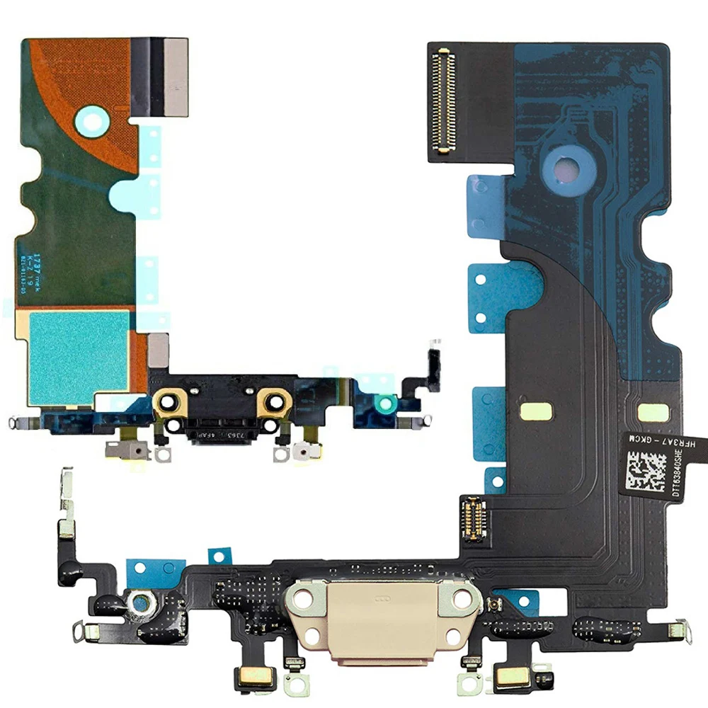 USB Įkrovimo lizdas Dokas Flex Kabelis Su Mikrofonu Ausinių Audio jungtis Surinkimo Ir LCD atsparus Vandeniui StickerFor iPhone 8 2