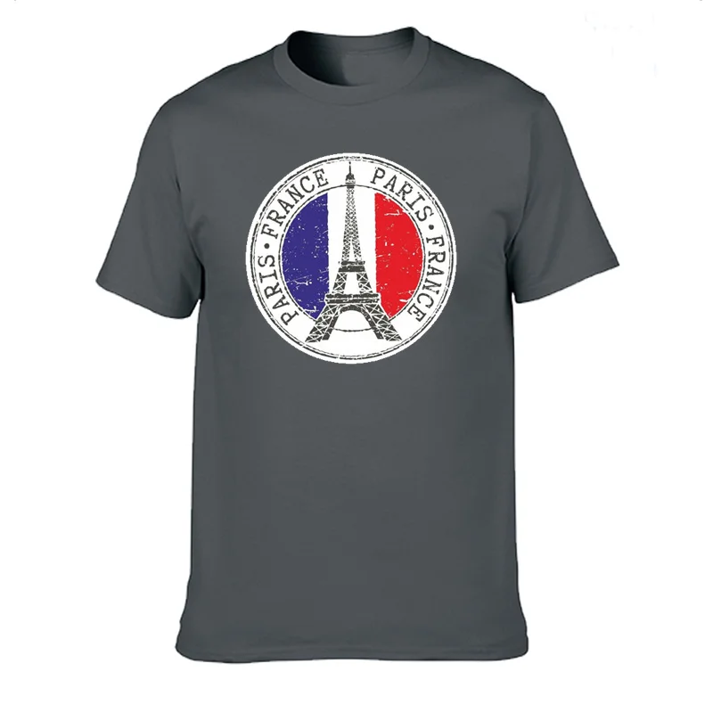 Medvilnės Prancūzija Paris spausdinti juokinga mens o-neck t marškinėliai mados vyrų viršūnes vyrų T-shirt cool vyrų marškinėlius vyrų vyrai tee marškinėliai