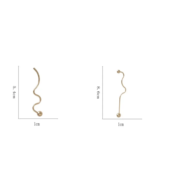 Minimalistinio Nesimetriškas Ilgai Metalo Kreivė Auskarai Paprasta Spiralė Ausies Linija, Sidabro, Aukso Spalvos Sutartį Geometrinis Auskarai Moterims