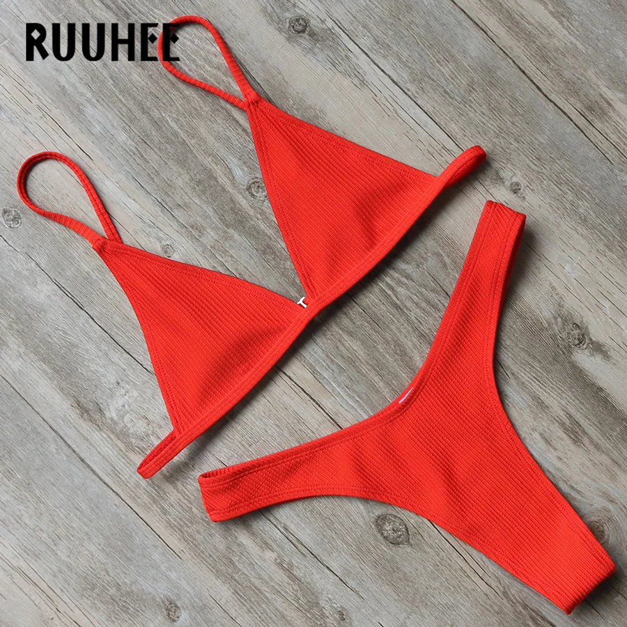 RUUHEE Seksualus Brazilijos Bikini Komplektas 2019 M. maudymosi Kostiumėliai Moterims, maudymosi kostiumėlį, Maudymosi Kostiumą, Micro Bikini Kietas Moterų Paplūdimio Su Kamšalu 3