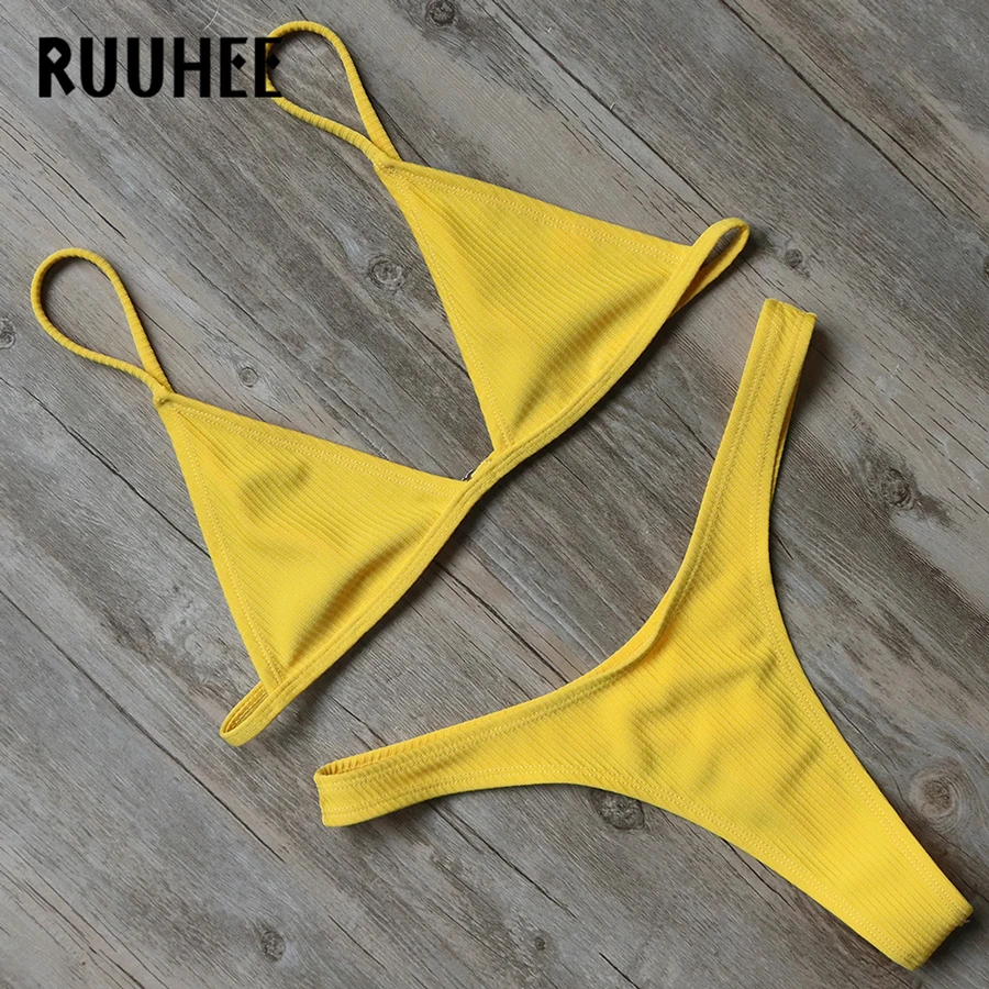 RUUHEE Seksualus Brazilijos Bikini Komplektas 2019 M. maudymosi Kostiumėliai Moterims, maudymosi kostiumėlį, Maudymosi Kostiumą, Micro Bikini Kietas Moterų Paplūdimio Su Kamšalu 4