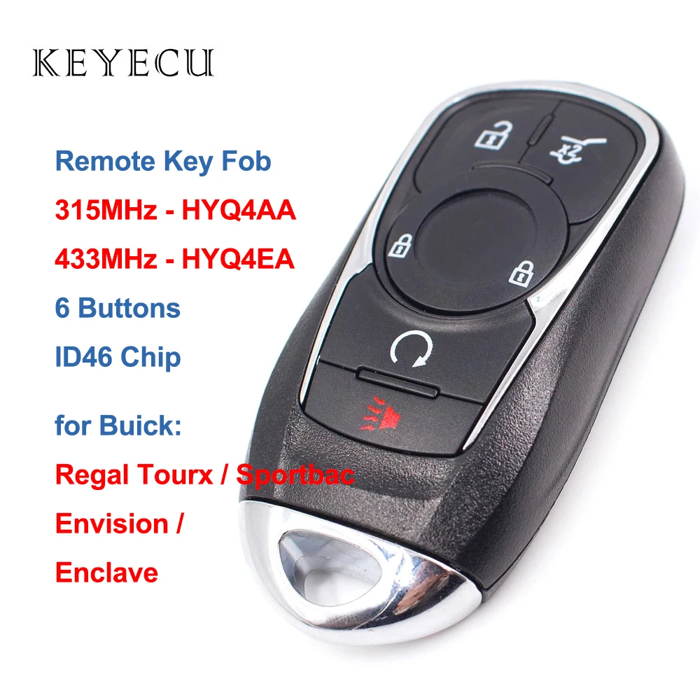 Keyecu Smart Nuotolinio Automobilio Raktas Fob už Buick Įsivaizduoti Regal Enclave Sportback HYQ4AA HYQ4EA 13508406 135845 13521090 13506668 0