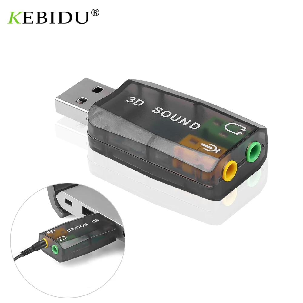 Mini Išorinė USB Garso Plokštę Su 3,5 mm Mic Ausinių Lizdas Stereo 3D Ausinės, Audio Adapteris Garsiakalbis Sąsaja Nešiojamas KOMPIUTERIS