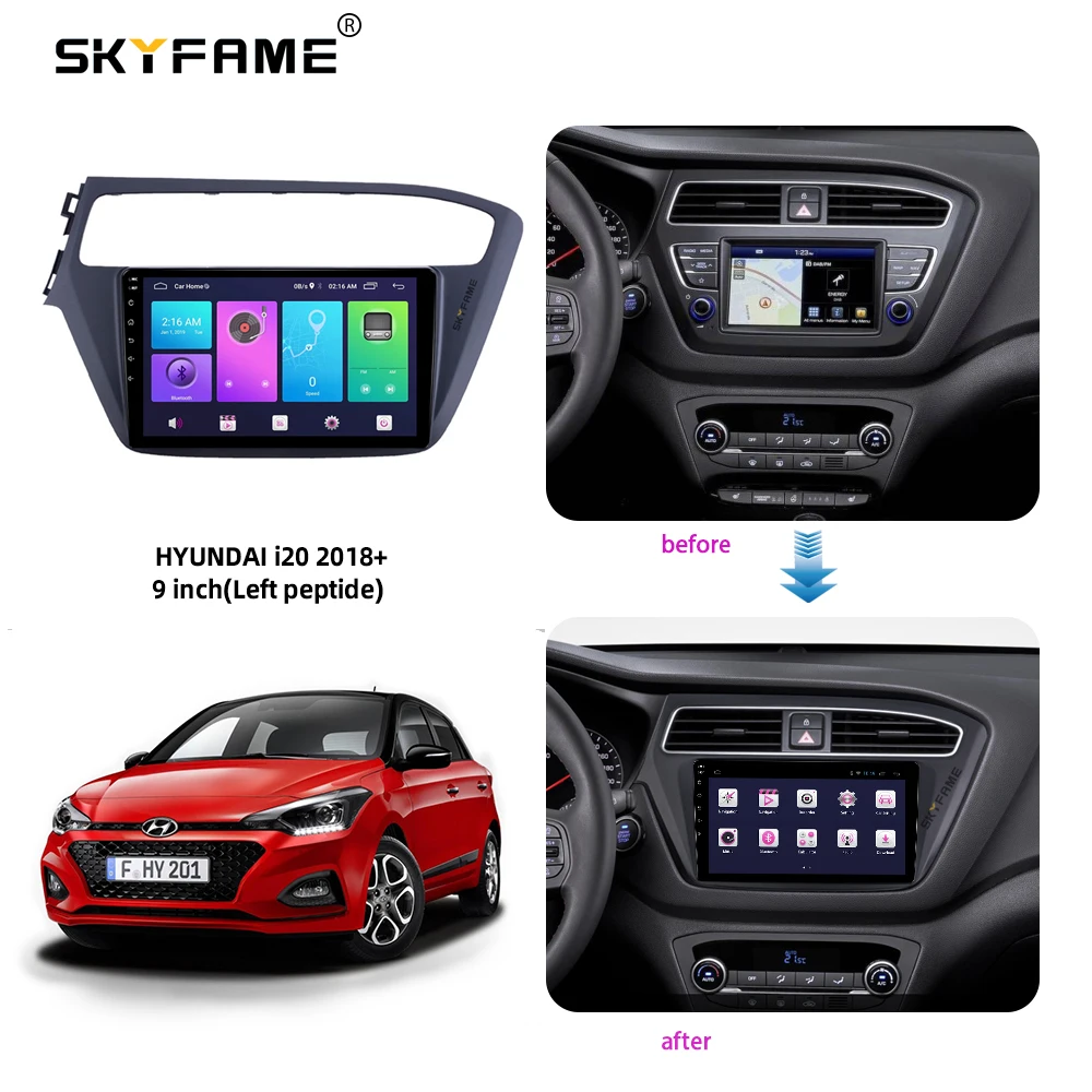 SKYFAME Automobilio Rėmo Fasciją Adapteris Hyundai I20 2018+ Android Radijo Brūkšnys Montavimo Pultas Rinkinyje 4