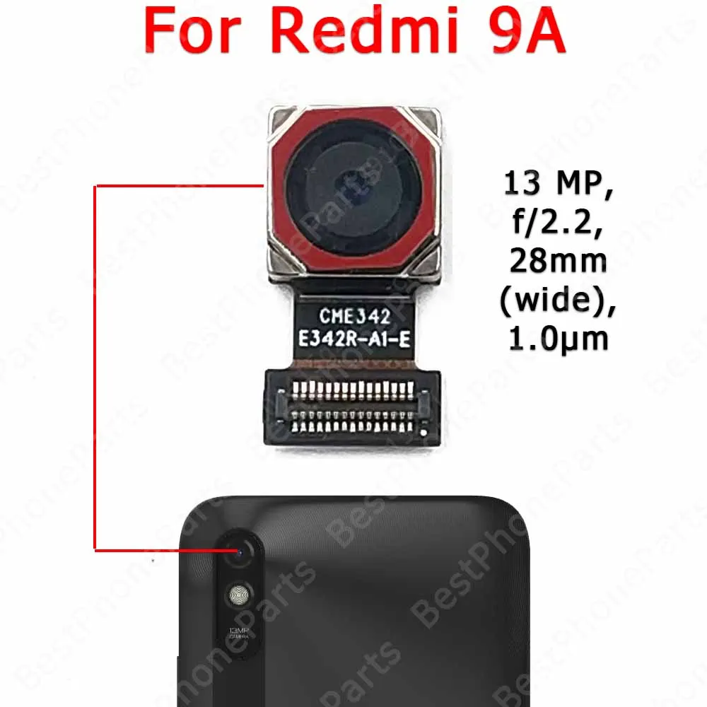 Originalus Galinis galinė vaizdo Kamera Už Xiaomi Redmi 9 9A 9C 9T vaizdo Kameros Modulis Reversas Peržiūrėti Pakeitimas, Remontas, Atsarginės Dalys