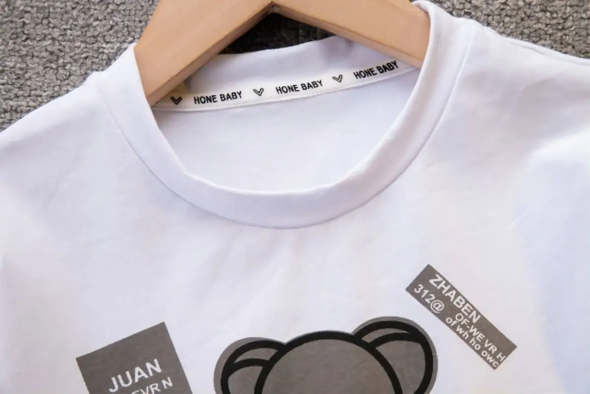 Kūdikių Vasaros Tendencija Kokybės Drabužius Nustatyti Vaikų Džinsinio Šortai + Medvilnė Gražus T-Shirt 2-Piece Set 3
