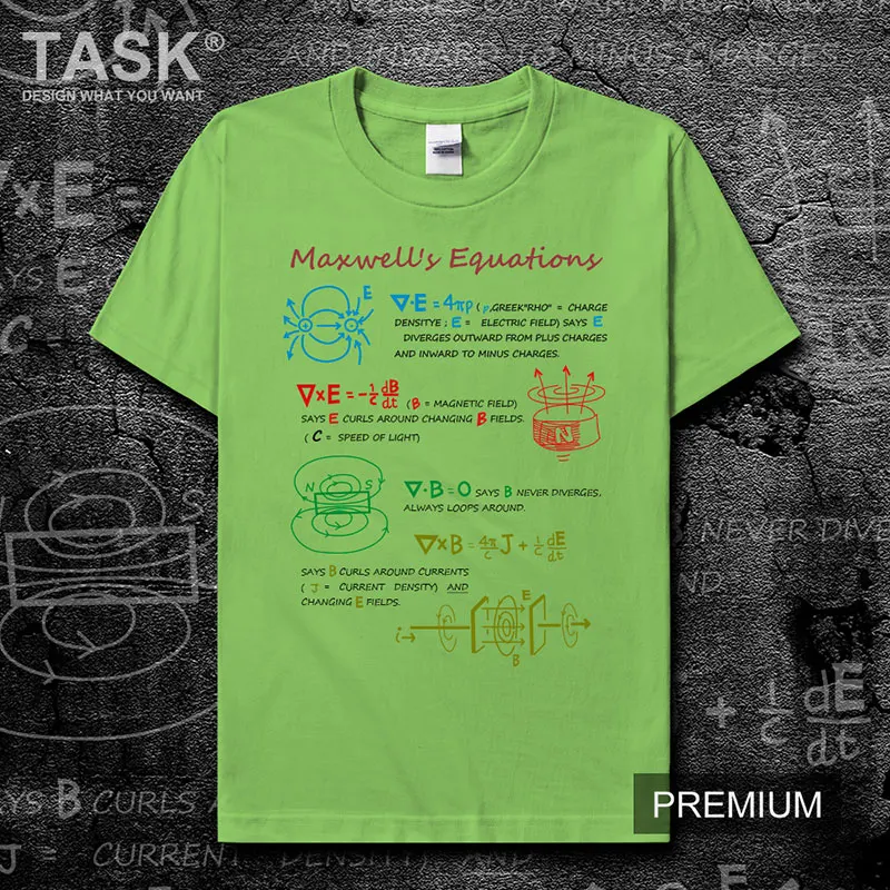 Elektromagnetinio Fizikos Maksvelo Lygties Formulė Atspausdintas T-Shirt Vasaros Medvilnės O-Kaklo trumpomis Rankovėmis Unisex Marškinėliai Naujas Dydis S-3XL