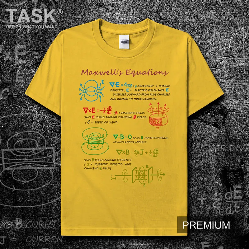 Elektromagnetinio Fizikos Maksvelo Lygties Formulė Atspausdintas T-Shirt Vasaros Medvilnės O-Kaklo trumpomis Rankovėmis Unisex Marškinėliai Naujas Dydis S-3XL 1