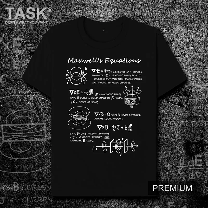 Elektromagnetinio Fizikos Maksvelo Lygties Formulė Atspausdintas T-Shirt Vasaros Medvilnės O-Kaklo trumpomis Rankovėmis Unisex Marškinėliai Naujas Dydis S-3XL 3