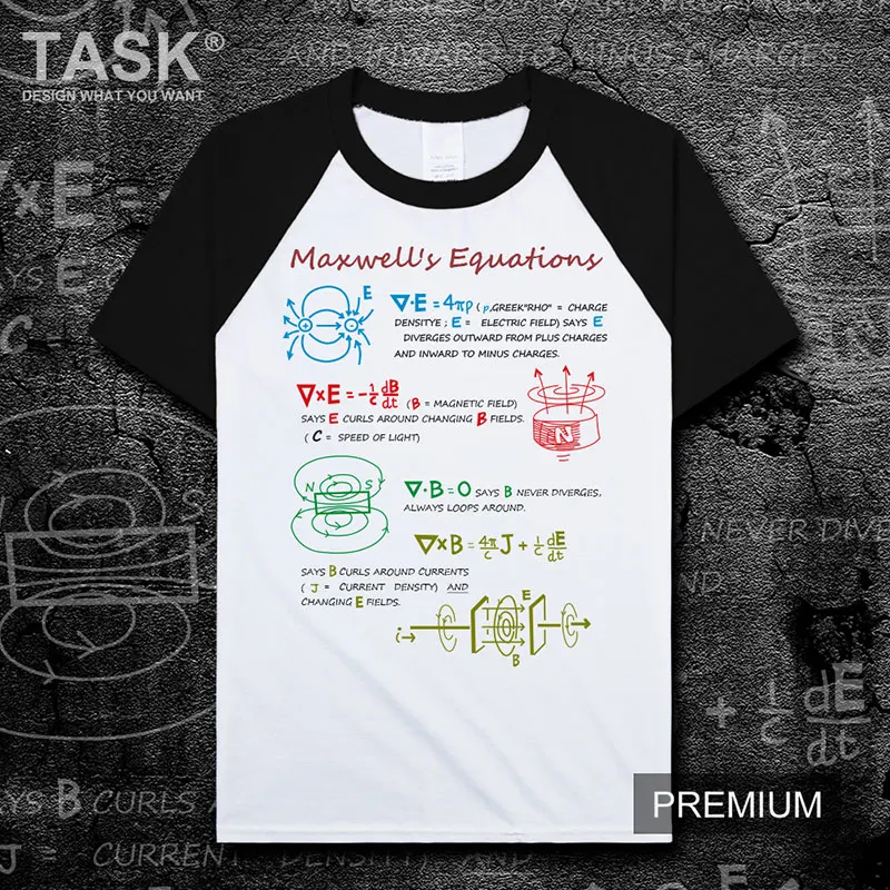 Elektromagnetinio Fizikos Maksvelo Lygties Formulė Atspausdintas T-Shirt Vasaros Medvilnės O-Kaklo trumpomis Rankovėmis Unisex Marškinėliai Naujas Dydis S-3XL 5