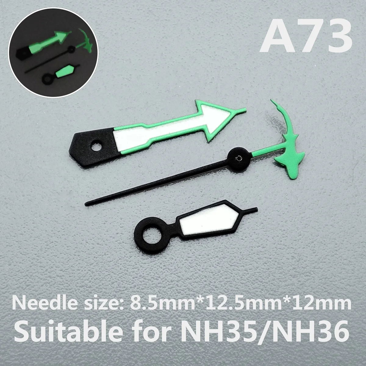 Žiūrėti nh35 rankas žymiklį rankas žalia super šviesos, tinka NH35, NH36 judėjimo A71~A86 5