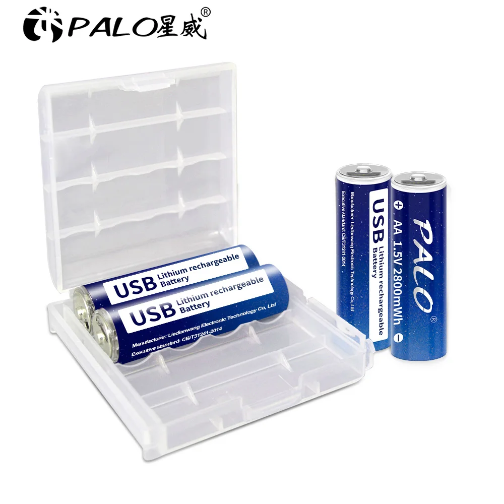 PALO 1,5 V AA Li-Ion Baterija 2800mWh Li-Polimero USB AA Įkraunamos Ličio jonų Baterijos Batteri AA Už Pelė, Klaviatūra+USB Laidas 0