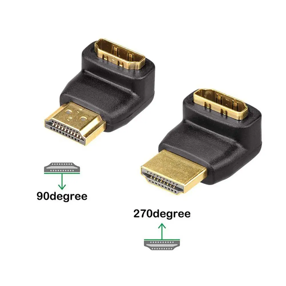 HDMI suderinamus Adapteris 90 270 Laipsniu stačiu Kampu 4K HDMI suderinamus Extender Vyrų ir Moterų L-type Kabelio Jungtis Priedai 1