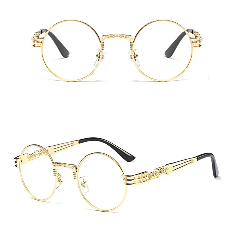 Kachawoo vintage retro akiniai vyrų aukso metalo rėmas, skaidraus lęšio vėpla apvalių akinių rėmeliai moterų apdailos 2018 ochelari femei 1