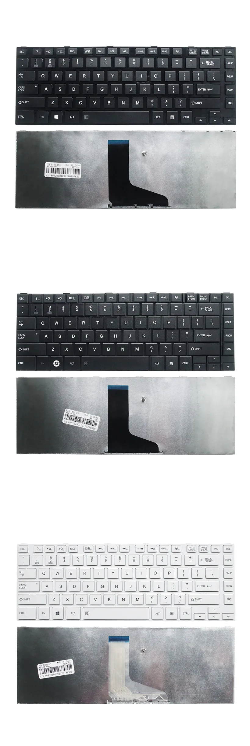 Naujas keybord, skirtas toshiba Satellite C800 C800D C805 C805D C840 C840D C845 C845D L800 L805 L830 Nešiojamas MUS juoda balta Klaviatūra