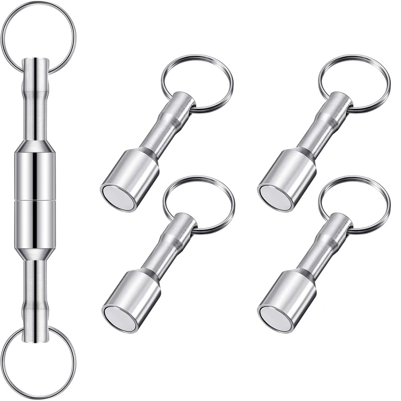 6 Gabalus Metalo Magnetas Keychain Magnetinio Keychain Kišenėje paketų prižiūrėtojų raktinę Magneto Laikiklio su Split Žiedas Papuošalai Bandymo Magnetas 3