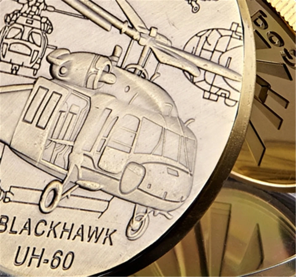 5vnt JAV Armijos Antikvariniai Bronzos Iššūkis, Suvenyrai Monetų Blackhawk UH-60 Kovotojas JAV Karinių Žetonas, Monetų Kolekcionieriams prekės ženklo Verte 2