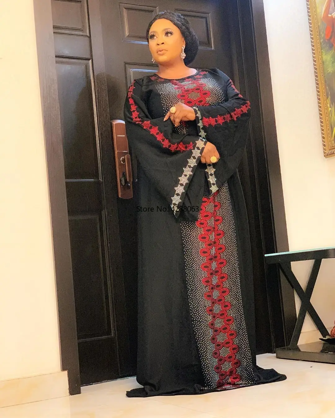 2020 m. Rudens Mados Afrikos Moterų, O-kaklo, ilgomis Rankovėmis Plius Dydis Ilga Suknelė Afrikos Suknelės Moterims Europos Drabužių