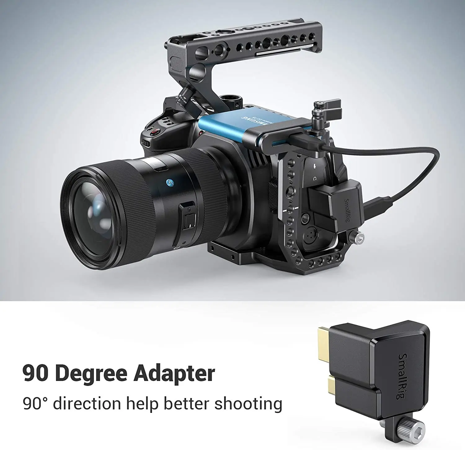 SmallRig Tipas-C stačiu Kampu Adapteris BMPCC 4K vaizdo Kamera Narve DSLR Fotoaparatas Įrenginys laikiklis BMPCC 4K vaizdo Kamera 2700 1