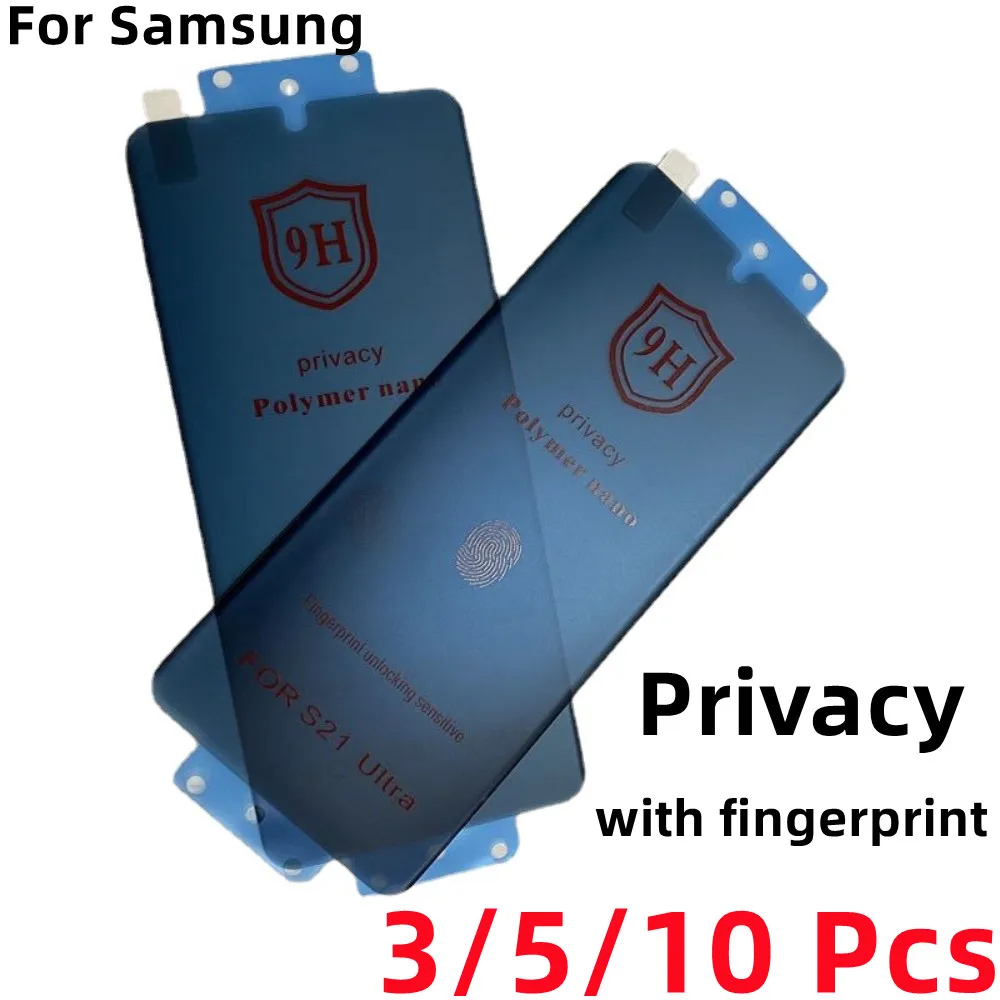 Privatumo 9H Polimero Nano Screen Protector For Samsung Galaxy S22 S23 S20 S21 20 Pastaba 10 Ultra Plus 5G Anti-Spy Minkštas Keramikos Filmas
