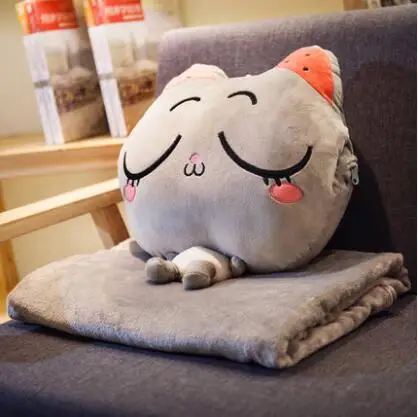Pagalvėlė, Antklodė, pagalvėlės dvigubos paskirties multi-funkcija 3D Katė antklodė animacinių filmų pliušinis vaikų suaugusiųjų sofa-lova namų automobilių Dec FG662 1